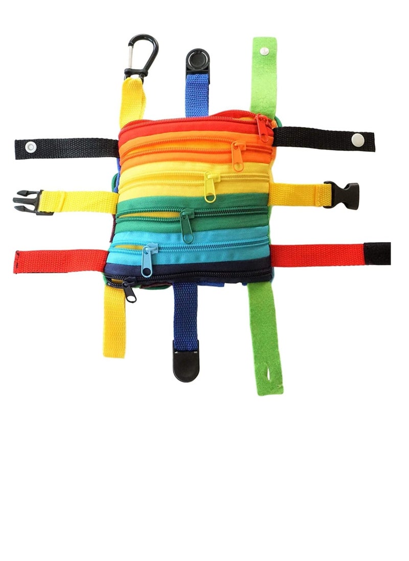 XICEN Buckle Toys Sensory Pillow Fine Motor Development Toy Early Educational Activity Center Travel Toy Plus Threading Counting and Zipper Skills All in One  - Image 2