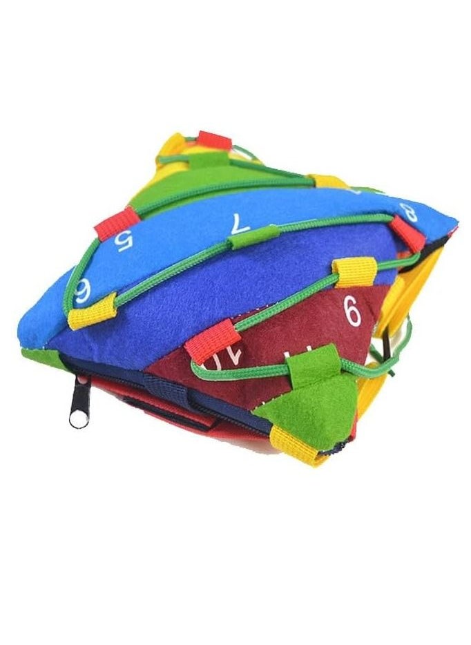 XICEN Buckle Toys Sensory Pillow Fine Motor Development Toy Early Educational Activity Center Travel Toy Plus Threading Counting and Zipper Skills All in One  - Image 3