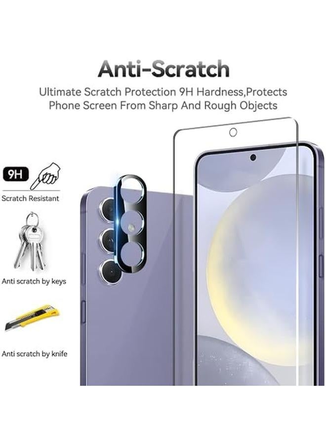 erorex 3 Plus 3 Pack 9H Tempered Glass Screen Protector For Samsung Galaxy S24 Plus S24 Plus 5G With Installation Alignment Frame Support Fingerprint Unlock Anti Scratch Film Screen Protector  - Image 3