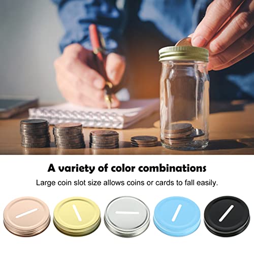 Sewroro 25pcs Slot Wide Mouth Mason Jar Lids Metal Slot Lid Canning Tinplate Bank (mixed Colors) - Image 3