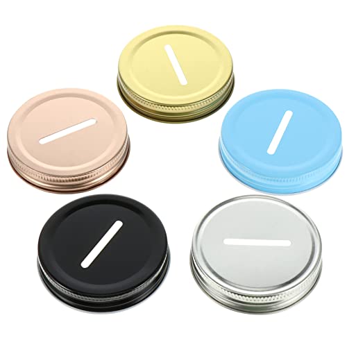 Sewroro 25pcs Slot Wide Mouth Mason Jar Lids Metal Slot Lid Canning Tinplate Bank (mixed Colors) - Image 1