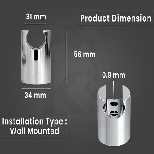 KI BATH FITTINGS Multi-Purpose Wall Mounted Hook for Faucet & Hand Shower | Health Faucet Holder | Silver (Pack of 1) - Image 2