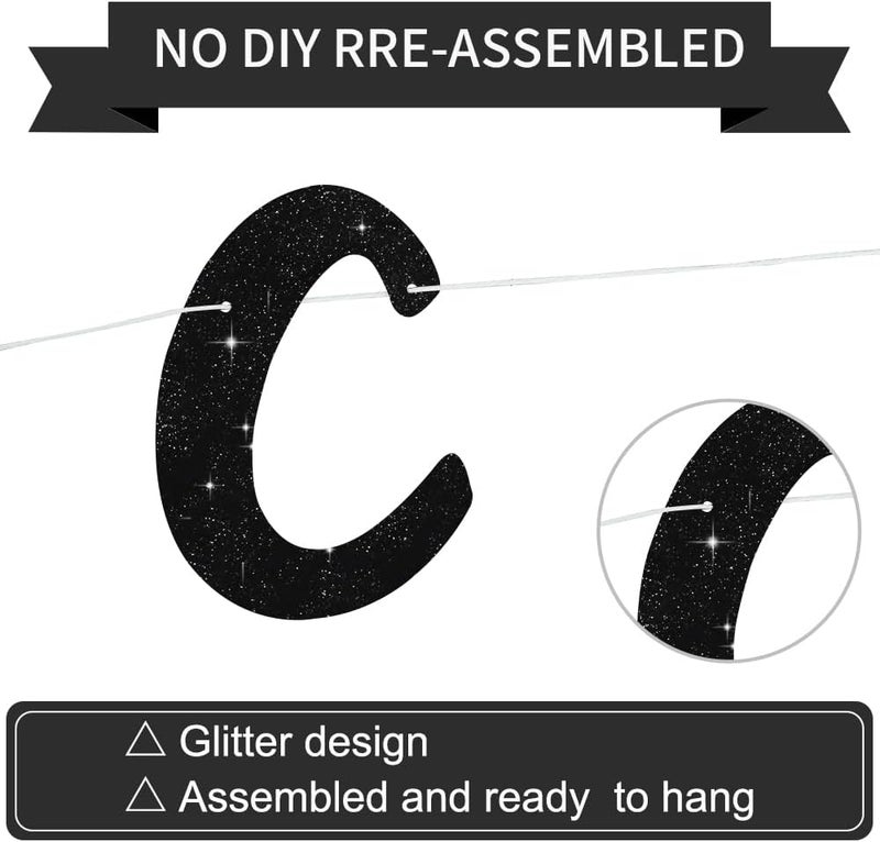 BEISHIDA لافتة تهنئة سوداء من بيشيدا لحفلات التخرج 2025 - Image 3