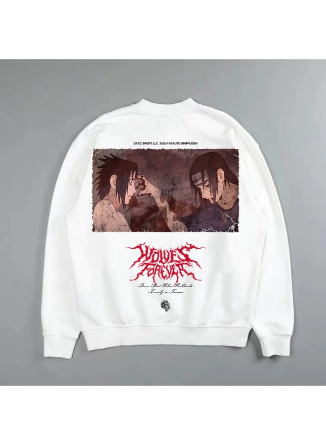 Naruto anime print Retro Plus Velvet sweater fitness sports Jacket - Image 1