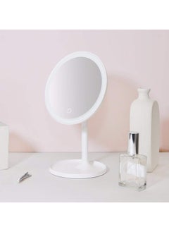 Huitich Round Adjustable LED Makeup Mirror with Storage Tray White  - Image 5