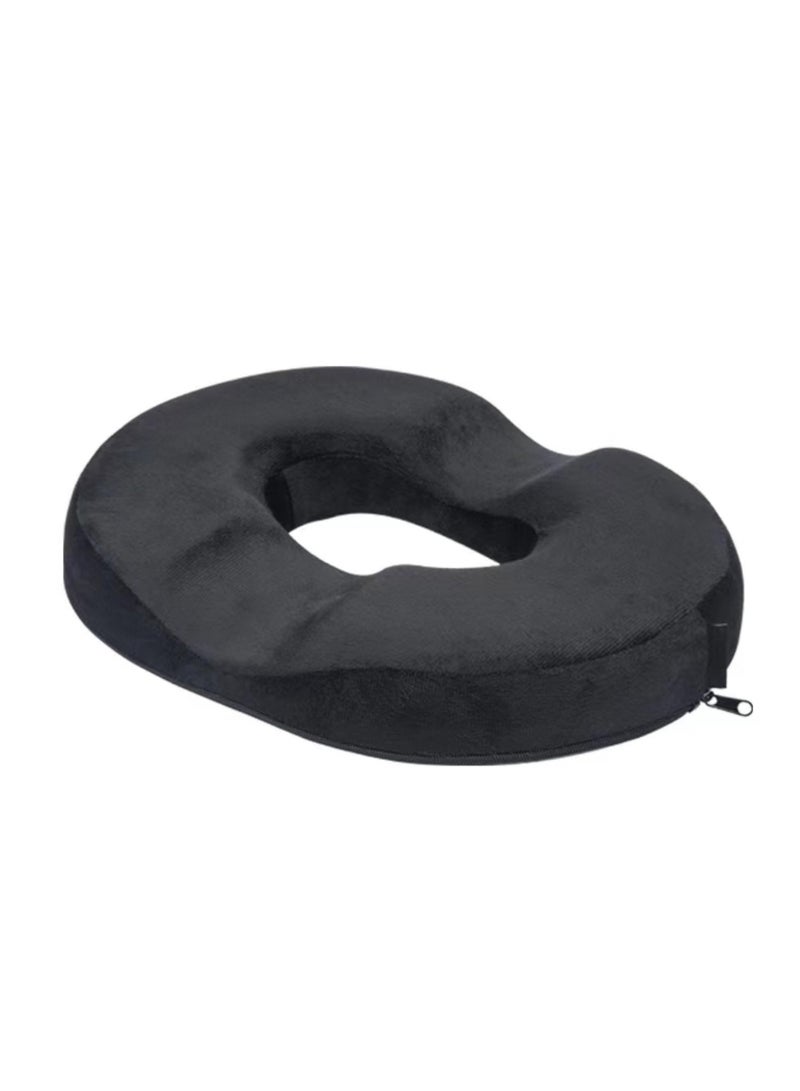 Flushrenic Memory Foam Seat Cushion,Office Seat Cushion Massage,Donut Pillow Anti Hemorrhoids Hip,Push Up Yoga Memory Foam,Car Office Chair Pad,Chair Pad for Home Office Car (Black)  - Image 1