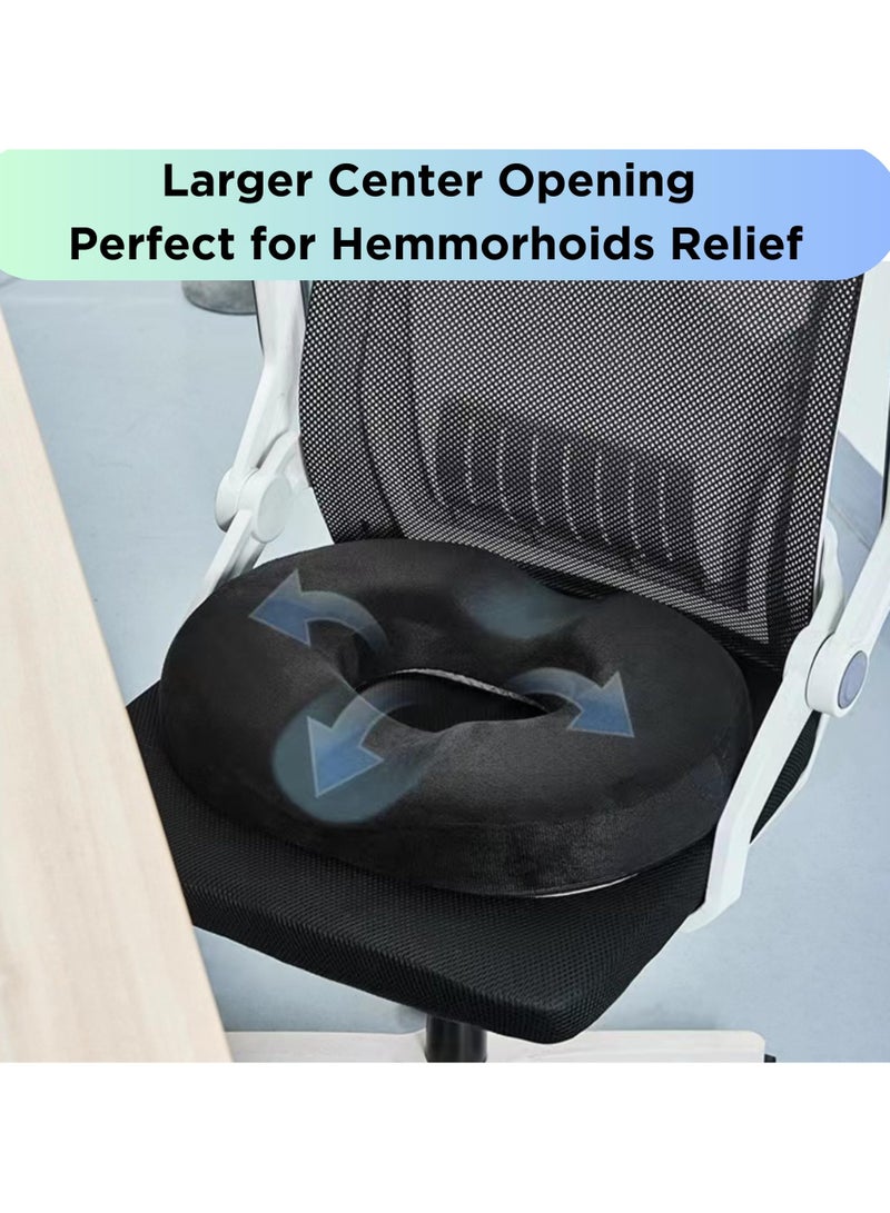 Flushrenic Memory Foam Seat Cushion,Office Seat Cushion Massage,Donut Pillow Anti Hemorrhoids Hip,Push Up Yoga Memory Foam,Car Office Chair Pad,Chair Pad for Home Office Car (Black)  - Image 3