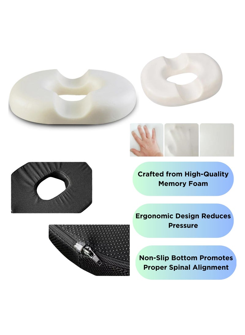 Flushrenic Memory Foam Seat Cushion,Office Seat Cushion Massage,Donut Pillow Anti Hemorrhoids Hip,Push Up Yoga Memory Foam,Car Office Chair Pad,Chair Pad for Home Office Car (Black)  - Image 5