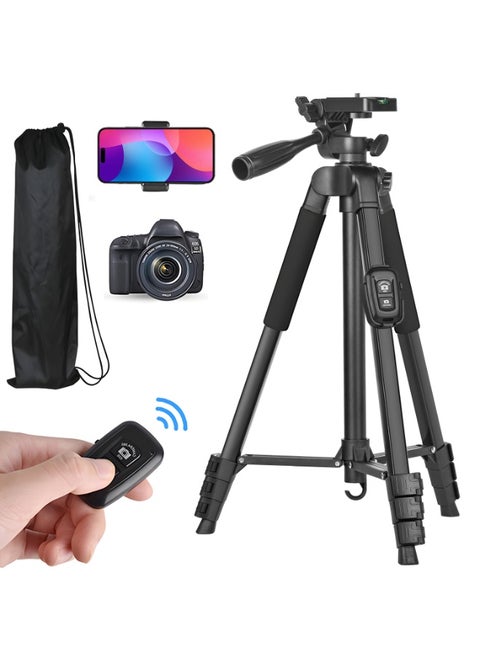 Tripod For Phone/Camera 55in/140cm With Bluetooth Remote