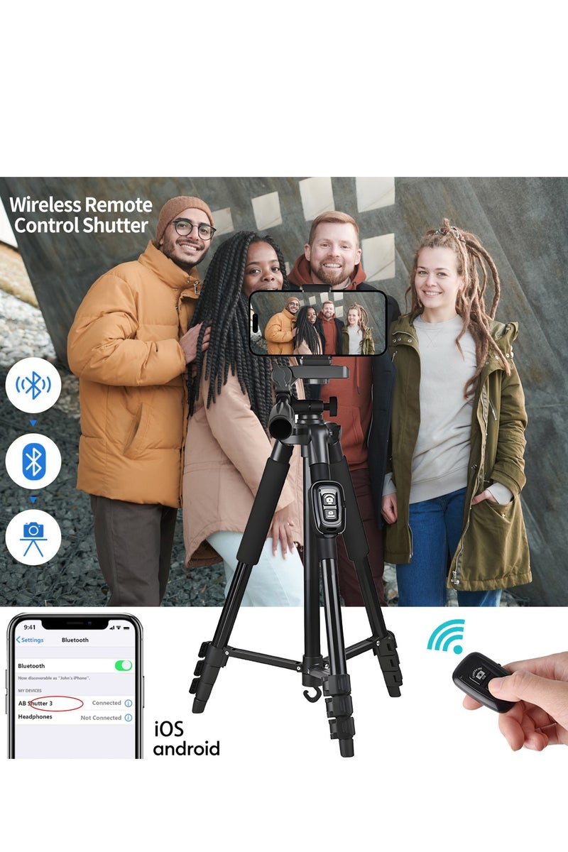 كينجمازي حامل ثلاثي للهاتف/الكاميرا 55 بوصة/140 سم مع جهاز تحكم عن بعد بتقنية البلوتوث - Image 4