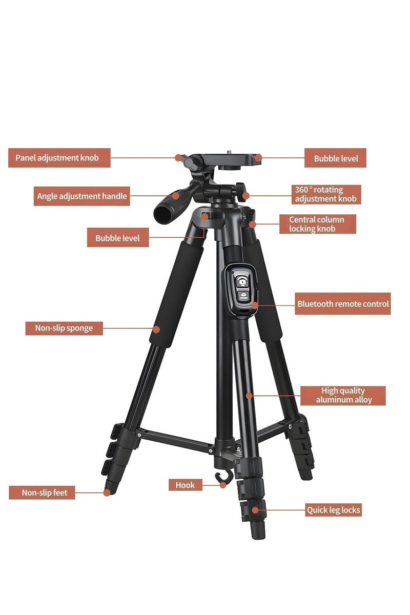 KINGMAZI Tripod For Phone/Camera 55in/140cm With Bluetooth Remote - Image 2