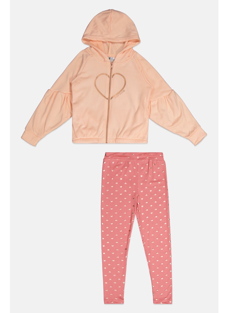 Body Glove - Kids Girl 2 Pcs Printed Sweatshirt And Pant Set, Pink - Image 1