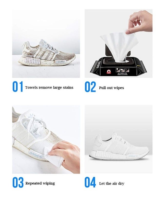 All Natural Cleaning Wipes For Sneakers & White Running Golf Tennis Shoes Scrub Off Dirt Mud Salt Stains And Grass Stains(60Wipes) - Image 1