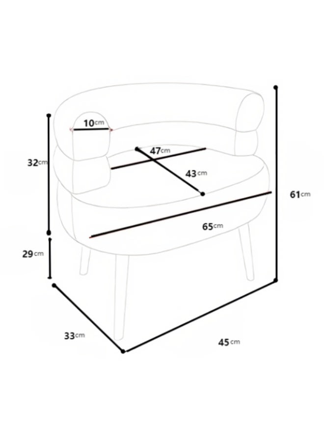 ARSTID Cozy Boucle Accent Chair with Double-Layer Curved Backrest for Living Room & Bedroom - Image 4