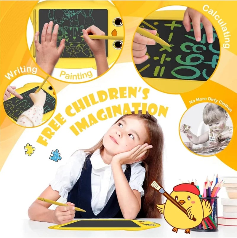 Kids LCD Writing Tablet, 8.5 Inch Drawing Board, Yellow Chick Design, Electronic Doodle Pad - Image 4