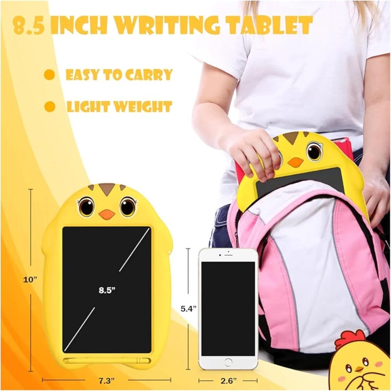 Kids LCD Writing Tablet, 8.5 Inch Drawing Board, Yellow Chick Design, Electronic Doodle Pad - Image 3