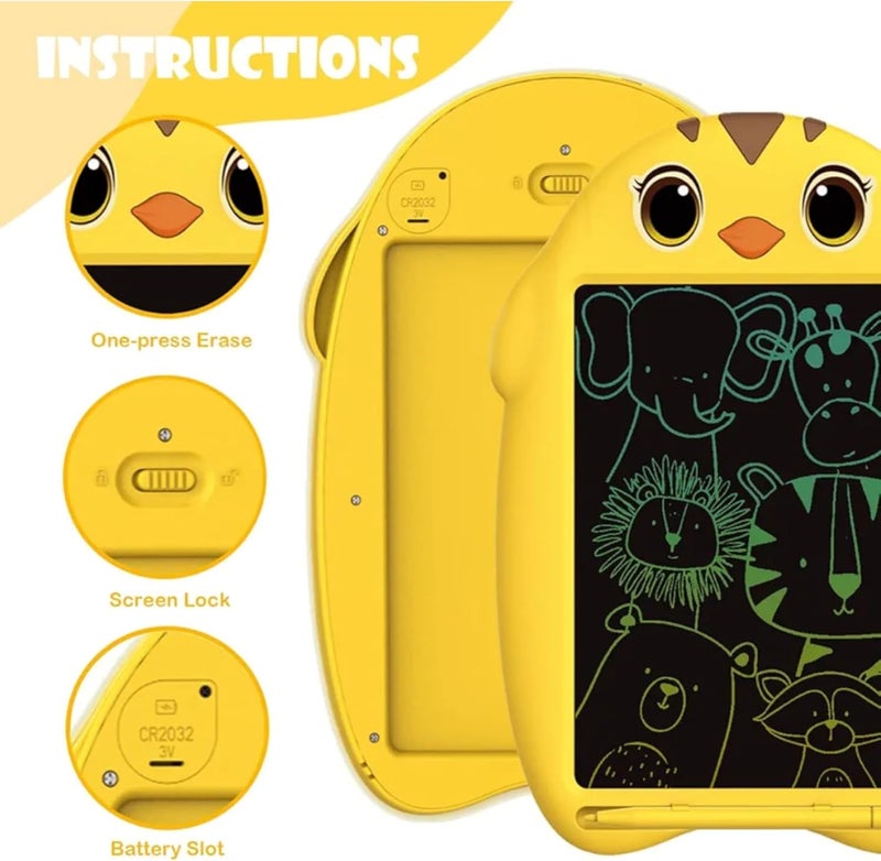 Kids LCD Writing Tablet, 8.5 Inch Drawing Board, Yellow Chick Design, Electronic Doodle Pad - Image 2