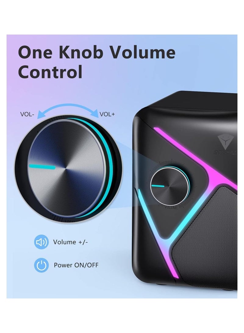 XTRIKE ME مكبر صوت متعدد الوسائط SK-610 2.1 مع إضاءة خلفية RGB وصوت ستيريو - Image 3