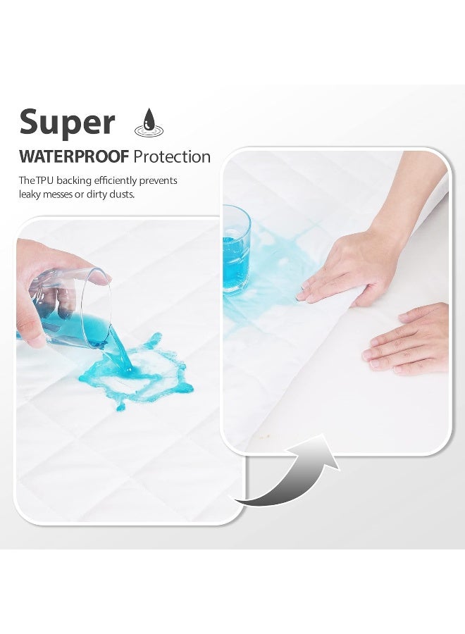 Ruili King Size Quilted Fitted Mattress Pad Waterproof Breathable Soft Mattress Protector Deep Pocket Fitted Style Bed Cover VinylFree  - Image 2