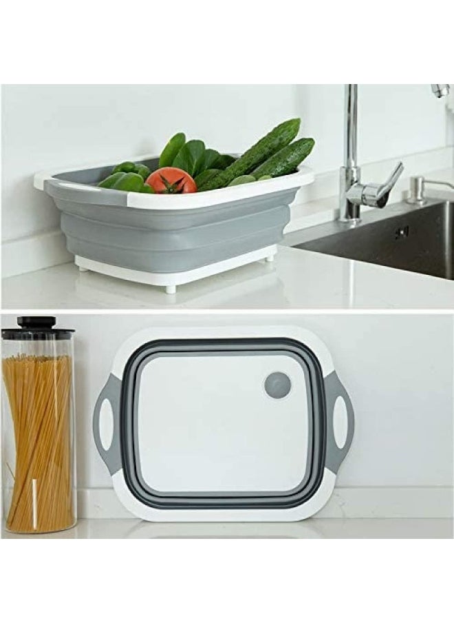 Generic NENYAO 3-in-1 Multifunctional Portable Cutting Board Foldable Outdoor Cleaning Bowl Camping Picnic Grill Collapsible Sink Drain Basket  - Image 5