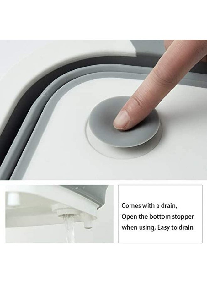 Generic NENYAO 3-in-1 Multifunctional Portable Cutting Board Foldable Outdoor Cleaning Bowl Camping Picnic Grill Collapsible Sink Drain Basket  - Image 4