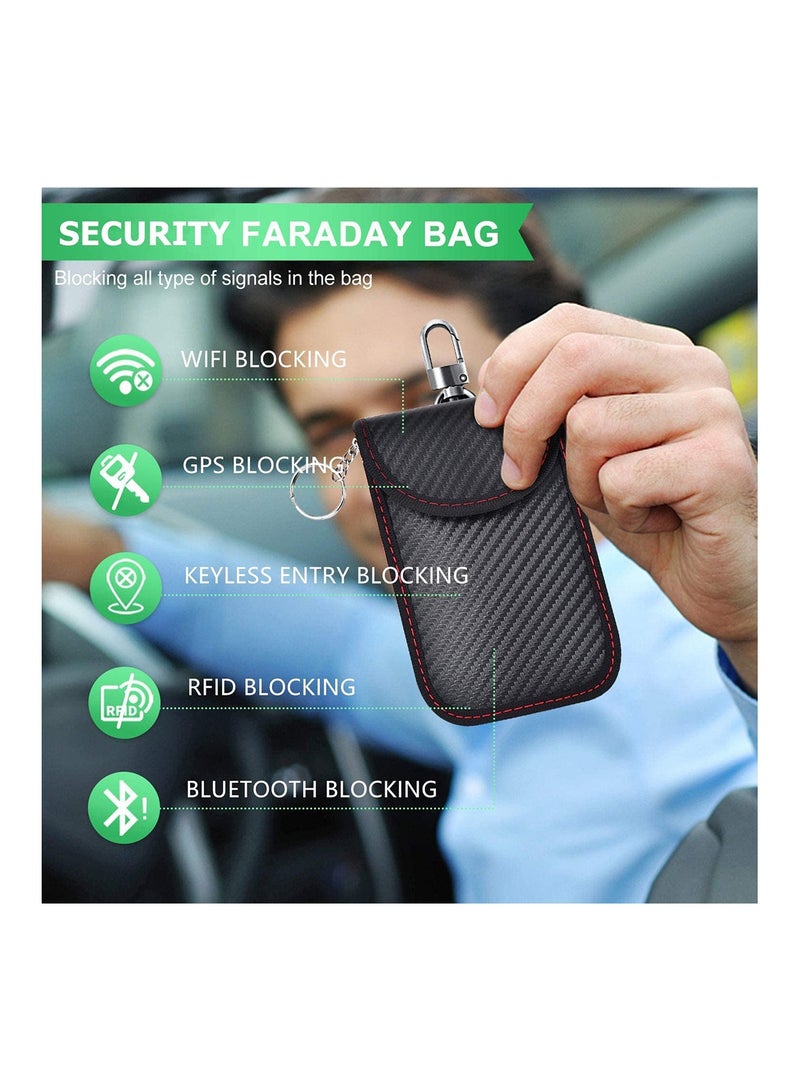 SYOSI 2 Car Key Signal Blocker Pouch Faraday Bag for Car Keys Key Pouch Keyless Signal Blocking Key Case Anti Theft Remote Entry Smart Fobs Protection 2 Pack Cage Protector Car Signal Blocking - Image 3