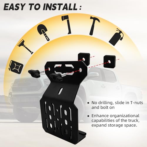 TENGBASE Bed Rail Brackets, Truck Bed Accessories are Compatible with Tacoma, Bed Rail Module Systems for Shovels, Axes, Recovery Plates, Fuel Tanks and Other Accessories - Image 3