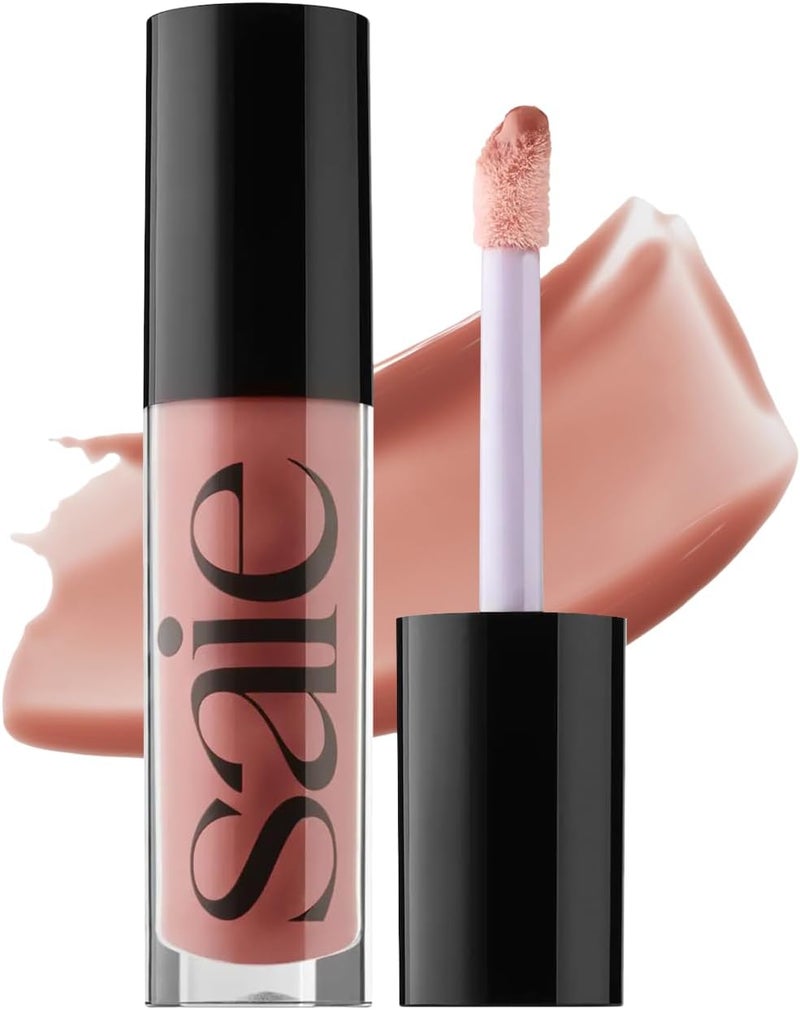 Saie Glossybounce - Hydrating Lip Gloss and Tinted Lip Oil Hybrid with Hyaluronic Acid & Jojoba Oil for Non-Sticky, Ultra-Shiny, Plump & Soft Lips - Everyday Makeup Essential - Dip (.17 oz) - Image 1