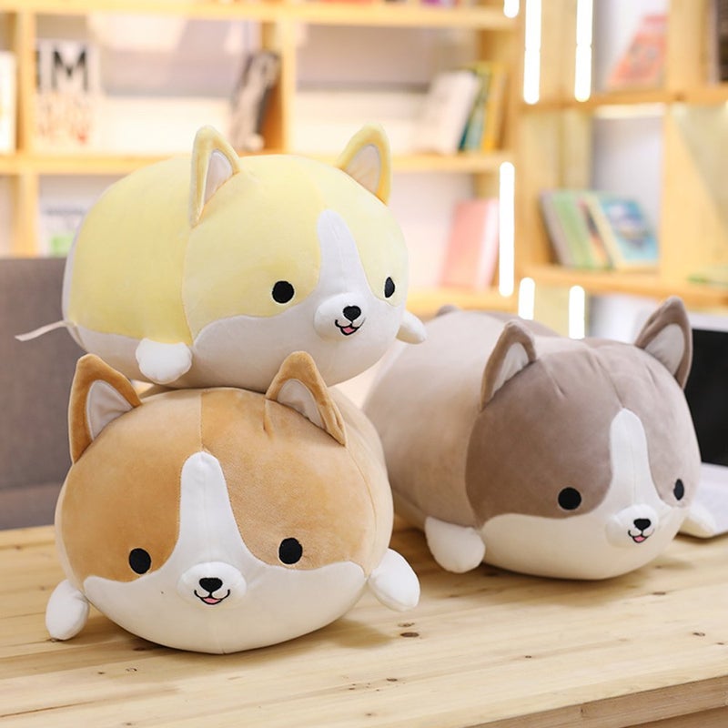 Levenkeness Corgi Dog Plush Pillow  Soft Cute Shiba Inu Akita Stuffed Animals Toy Gifts (Gray  11.8 in) - Image 4
