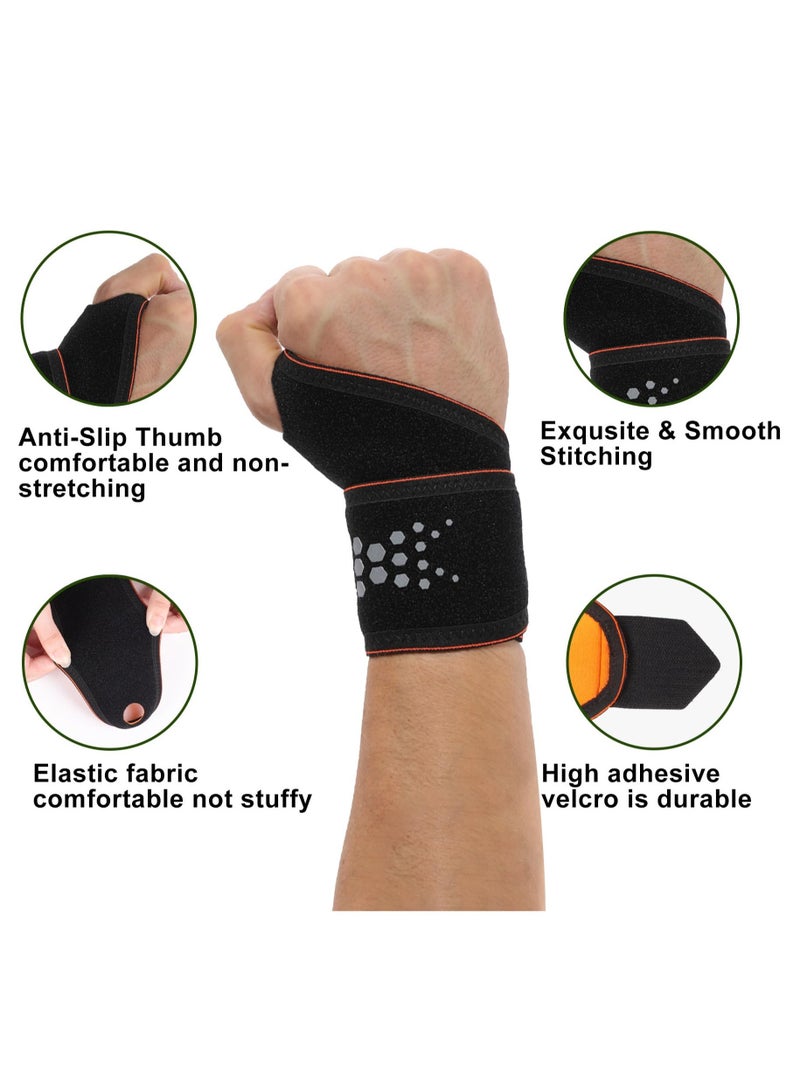 Excefore 2 Pack Wrist Compression Strap and Brace, Sport Wrist Support for Women and Men – Ideal for Work,Fitness, Weightlifting, Yoga, Sports,Tendonitis – Adjustable Splint Fits Right and Left Hand  - Image 2