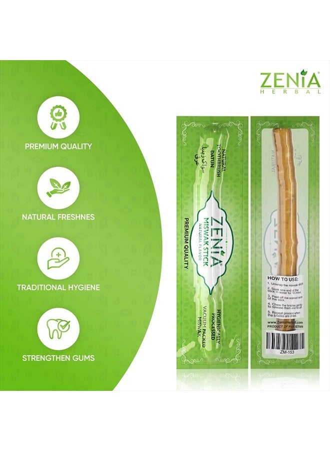 zenia فرشاة أسنان سواك الطبيعية - عصا سواك تقليدية بنكهة طبيعية محكمة الإغلاق - لصحة اللثة والأسنان وتنفس أكثر انتعاشًا (عبوة من 12) - Image 5