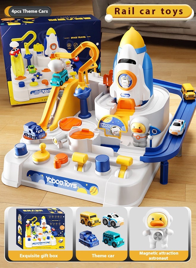 Race Track Toys for Boys,Track Adventure Toys,Space Adventure ToysToys for 3 Year Old Boy - Car Adventure Playset - Race Track Vehicle Toy Set for Boy Girls, Puzzle Rail Car Race Tracks for Kids Ages 3-5  - Image 1