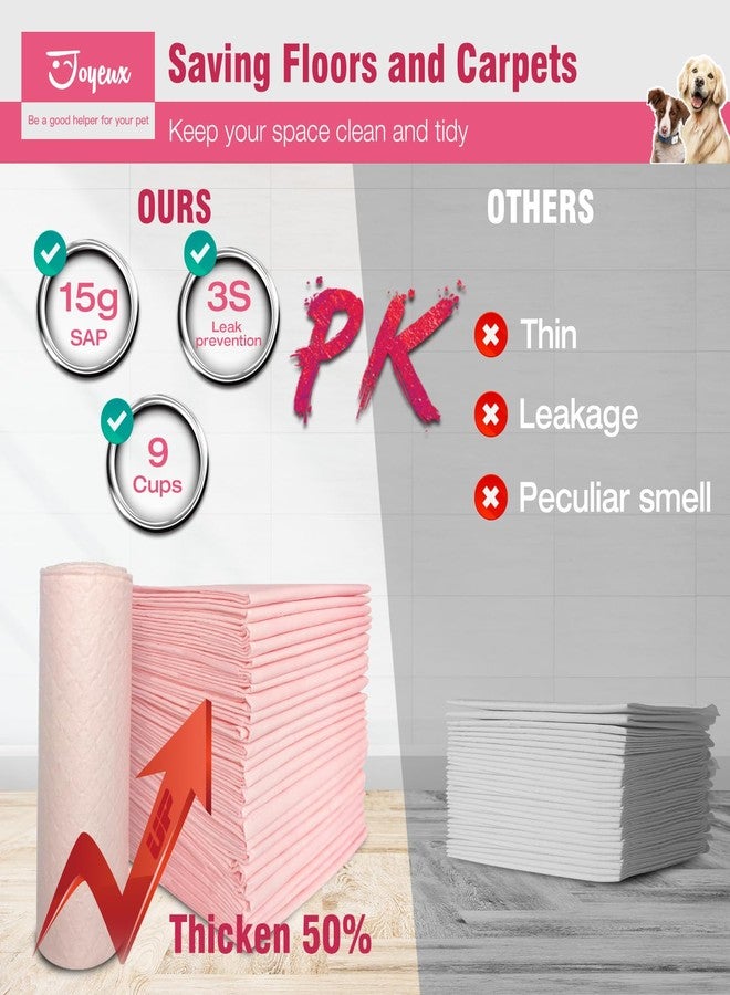 Joyeux Extra Large Puppy Pads, Super Absorbent, Ultra Leak-Proof, Quick Dry - 31.5" x 35.4" Pee Pads for Dogs - Dog Pads for Potty Training, 40 Count, Unscented, Pink, XXL - Image 5