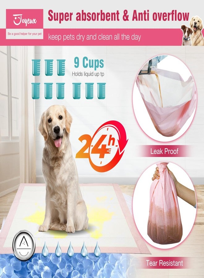 Joyeux Extra Large Puppy Pads, Super Absorbent, Ultra Leak-Proof, Quick Dry - 31.5" x 35.4" Pee Pads for Dogs - Dog Pads for Potty Training, 40 Count, Unscented, Pink, XXL - Image 3