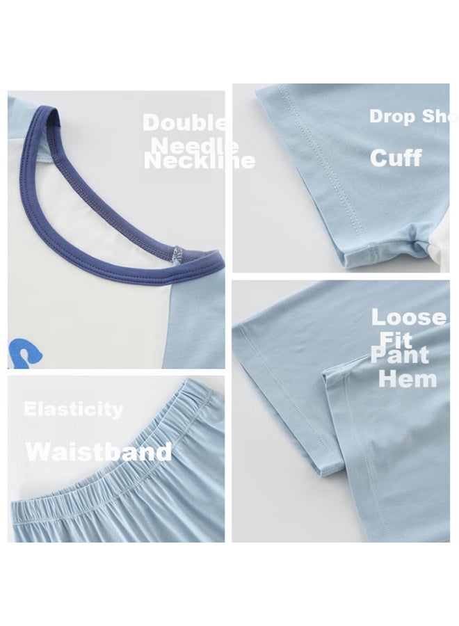 Top Melon Melon Children's Pajamas Boys Summer Thin Boys New Girls Baby Short Sleeve Home Wear Set - Image 3