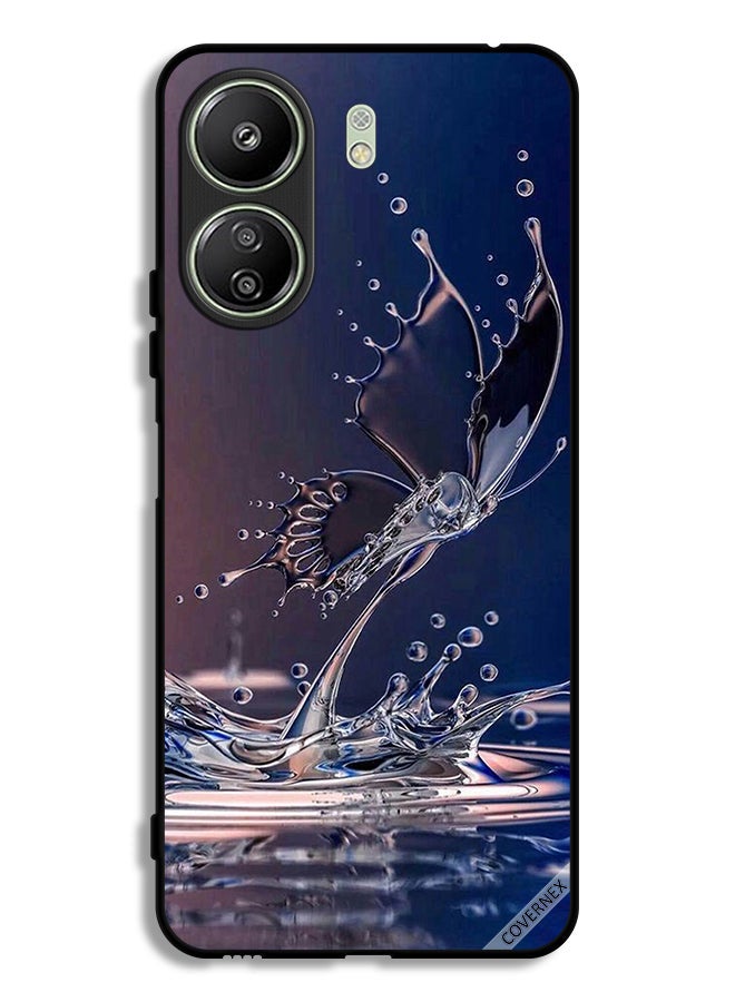 Covernex Xiaomi Redmi 13C Protective Case Cover Water Drops Butterfly - Image 1