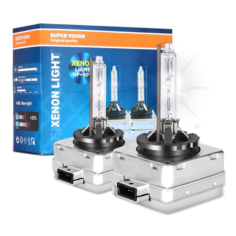 مصباح استبدال زينون HID D1S/ D1R D2s/D2R D3s/D3R D4S/D4R 5000K قاعدة معدنية 12 فولت لمصابيح السيارة 35 واط 1 زوج (D3S/D3R)