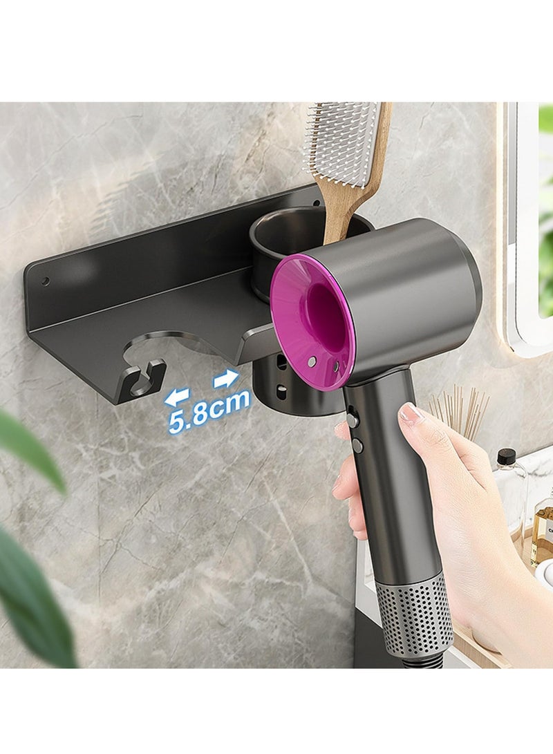 Excefore Hair dryer rack, Hair Dryer Holder Wall Mounted Blow Dryer Holder Hair Tool Organizer, Wall Mounted Electric Hair Dryer Rack, for Home Bathroom Organizer - Image 5
