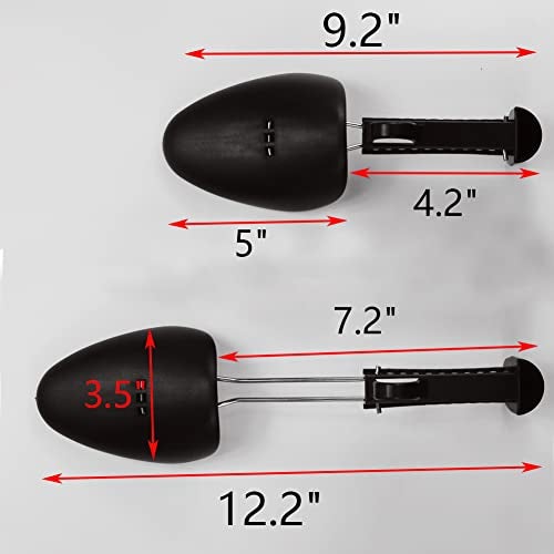 YY YEARCHY Shoe Trees for Mens US 712 Stretcher Adjustable Lightweight Plastic Black Holder Shaper 2 Pairs Black - Image 3