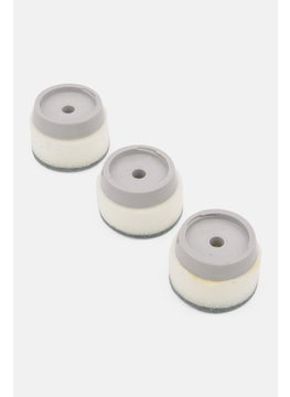 MASTERCLASS Pack of 3 Spare Scrubbing Dish Brush Heads, Grey  - Image 3