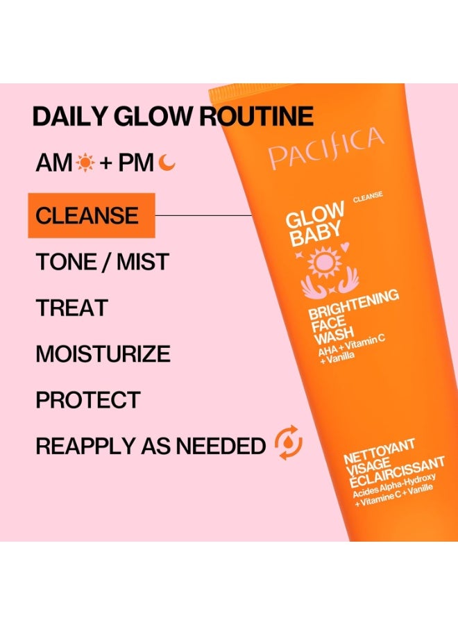 Pacifica Mini Glow Baby Brightening Facial Cleanser 1.4 oz â€“ Vitamin C & Glycolic Acid (AHA) Face Washâ€“ Daily Cleanser for Anti-Aging Exfoliating for Smooth, Even Glowing Skin Vegan Clean Beauty - Image 3