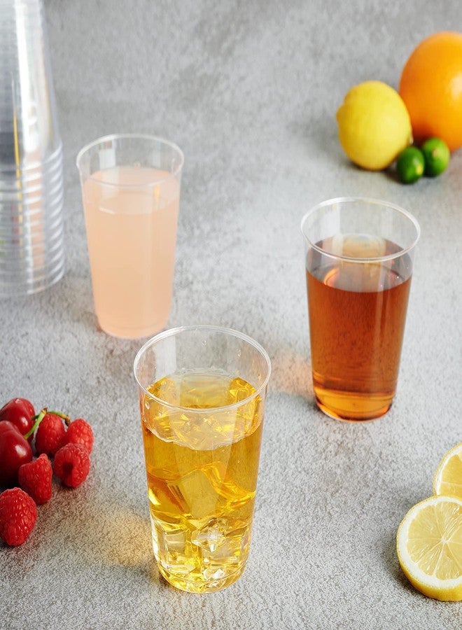 FOCUSLINE 10 oz Clear Plastic Cups, Disposable Heavy Duty Hard Plastic Cups, Reusable, 100 Count - Image 5