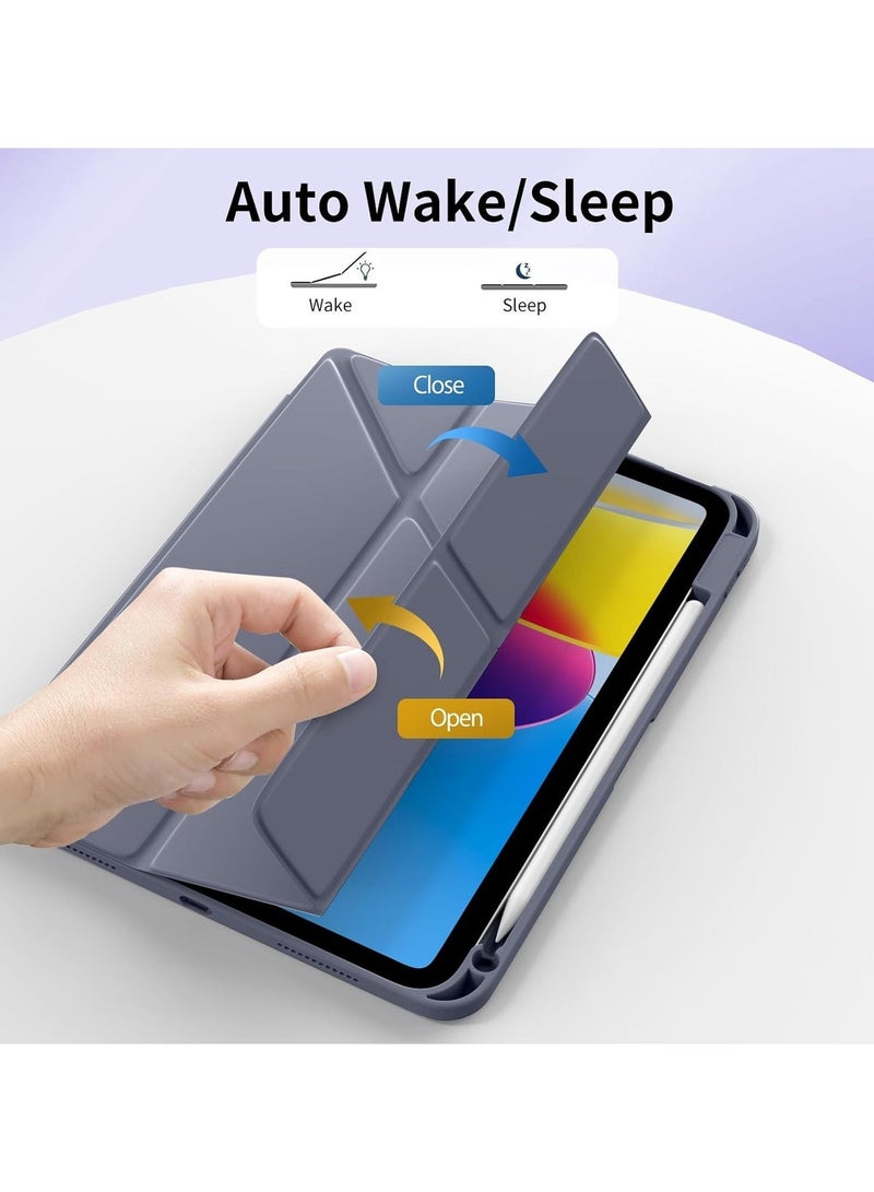 جراب لجهاز iPad (A16) الجيل الحادي عشر 11 بوصة 2025، وجراب لجهاز iPad الجيل العاشر 10.9 بوصة 2022 - غطاء واقٍ متعدد الزوايا يتضمن حاملًا للوضع الرأسي، وحاملًا للقلم، وخاصية التشغيل/الإيقاف التلقائي. - Image 2