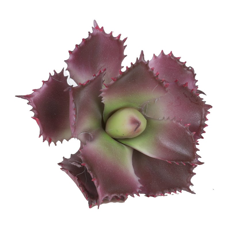 Duovlo Artificial Succulent Plant 7.08 Inch Faux Succulents Agave potatorum Flower Arrangement Craft Wall DIY Materials Pack of 2 (Dark Purple) - Image 1