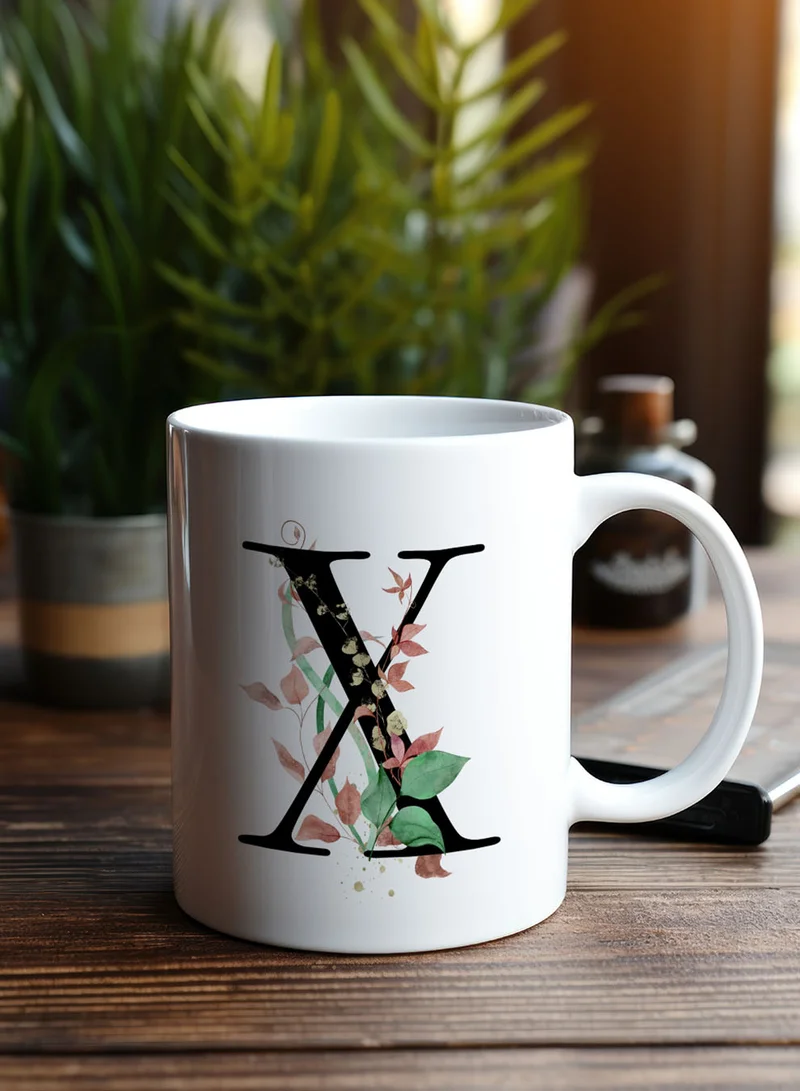 لوحة كوب سيراميك  أونصة بتصميم حرف  على الجانبين