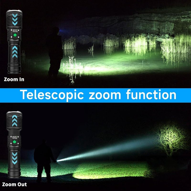 VPGS Rechargeable LED Flashlights 250000 High Lumens 5 Modes Zoomable Super Bright Flashlight Tactical Powerful IPX7 Waterproof Handheld Flash Light for Emergencies Hiking Camping - Image 3
