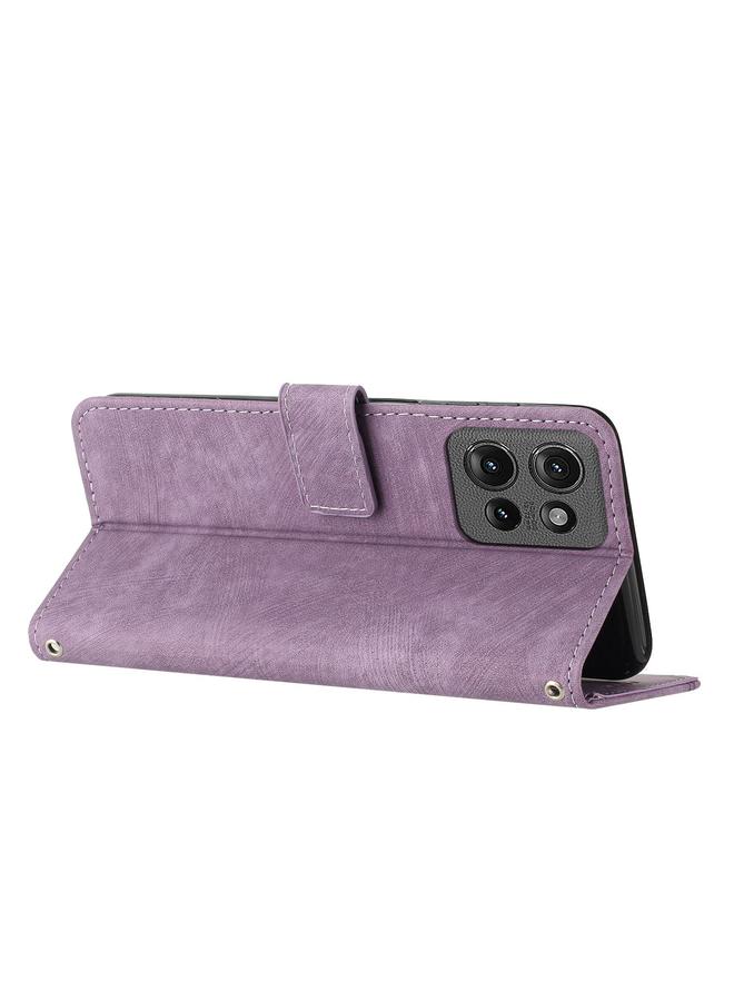 اس-توب جراب لهاتف Motorola Moto G Power / G Play 2025 جراب هاتف جلدي بنمط مخطط مع حبل تعليق - Image 3