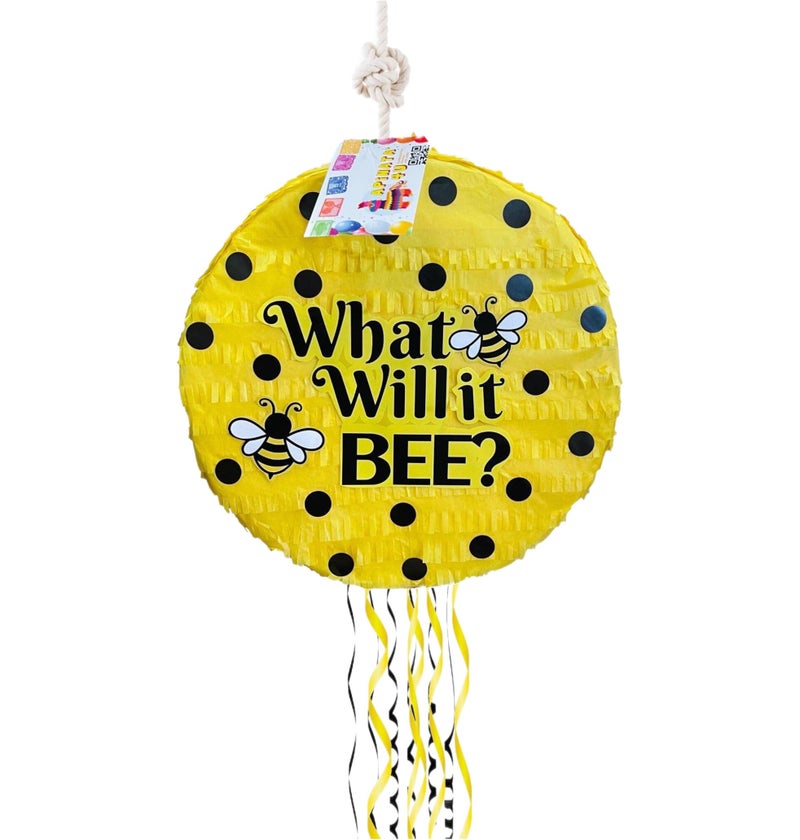 A Pinata 4 U أبيناتا4U ماذا سيكون؟ بيناتا الكشف عن جنس الطفل بموضوع نحلة النحل لحفلة دشنة الكشف عن جنس الطفل لعبة تفاعلية ممتعة ونشاط حفلة - Image 2