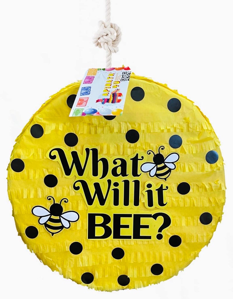 A Pinata 4 U أبيناتا4U ماذا سيكون؟ بيناتا الكشف عن جنس الطفل بموضوع نحلة النحل لحفلة دشنة الكشف عن جنس الطفل لعبة تفاعلية ممتعة ونشاط حفلة - Image 3