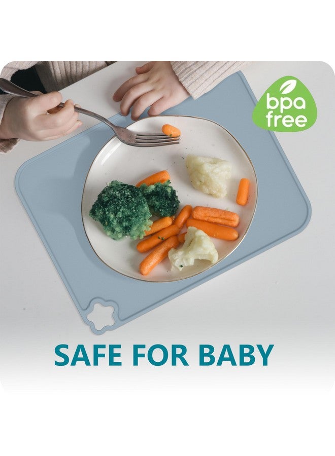 Cutebe Silicone Placemat For Toddles Kids Nonslip Reusable Portable Kids Placemats For Dinning Table Heat Resistant Placemats Baby Placemat Stain Resistant Silicone Mat For Dining Table 3 Pack  - Image 4
